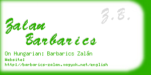zalan barbarics business card