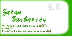 zalan barbarics business card